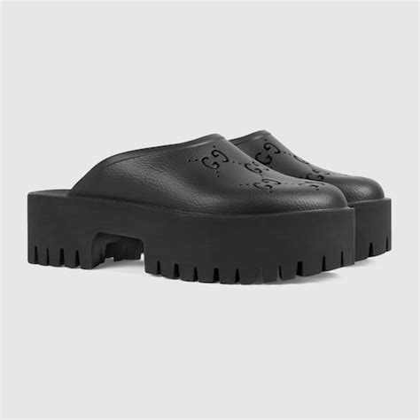 gucci sandal black rubber|Gucci perforated rubber sandals.